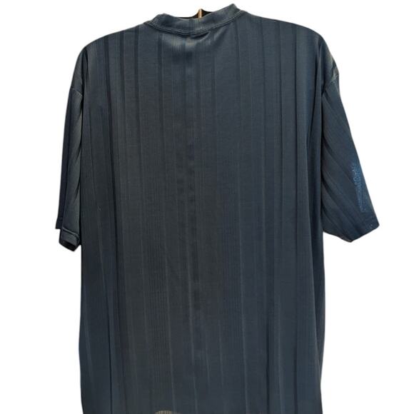 Stacy Adams Shirt Mens 3XLT Textured Blue Striped Short Sleeve Crew Neck - Picture 1 of 16